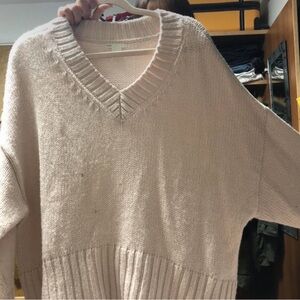 Cozy Beige V-Neck Women's Sweater